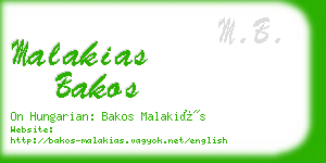 malakias bakos business card